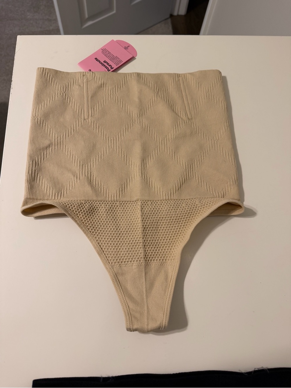 High-Waist Shaping Beige Seamless Briefs